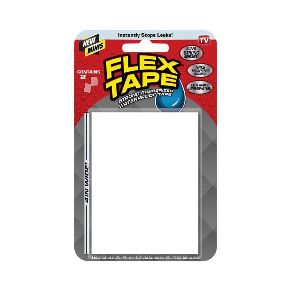 Flex Tape Mini Super Strong Waterproof Tape, White 7.65cm x 10.2cm x 2