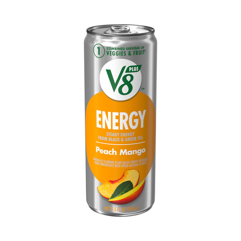 V8 Splash Sparkling & Energy Peach Mango Can 11.5oz (341ml)