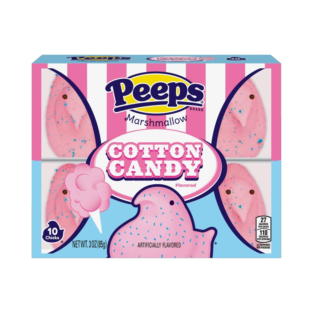 Peeps Easter Chicks Cotton Candy Marshmallow Candy 10ct 3oz (85g)