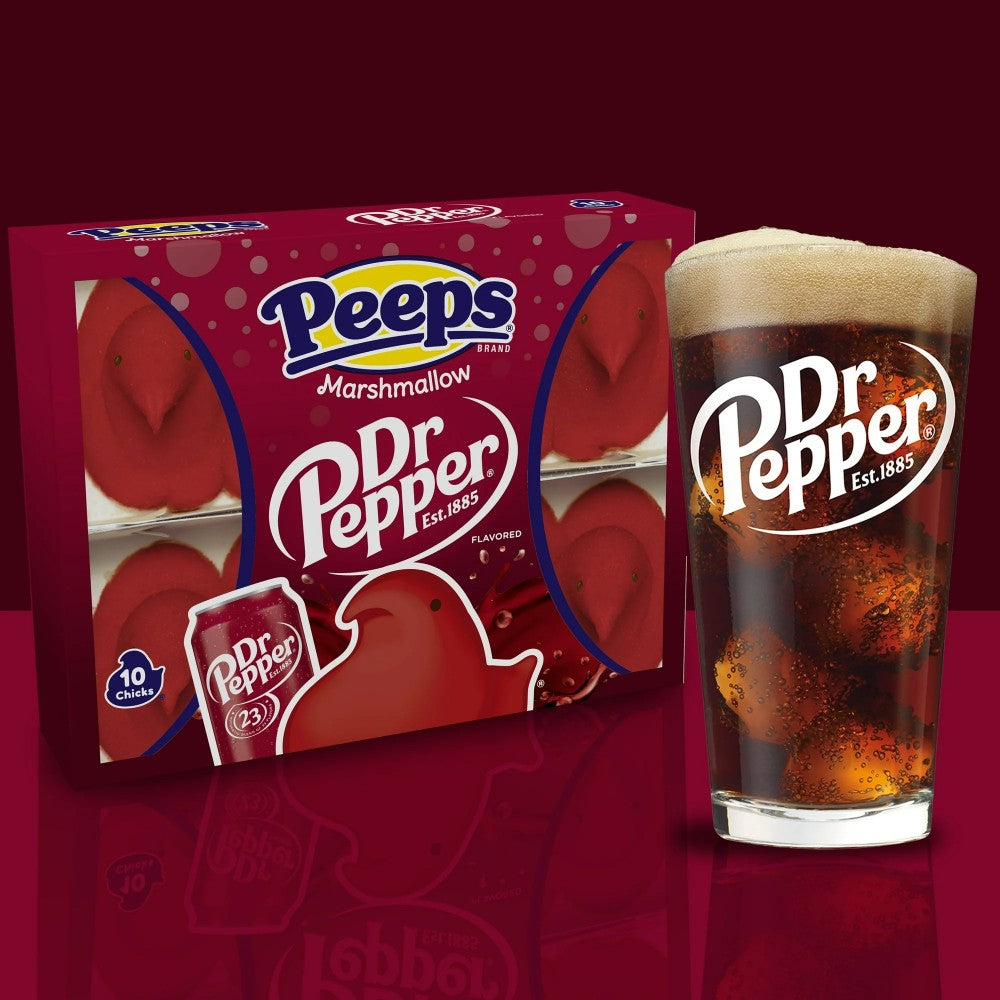 PEEPS Easter Dr Pepper Flavored Marshmallow Chicks, 10 Count 3oz (85g)
