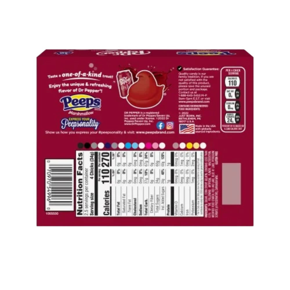 PEEPS Easter Dr Pepper Flavored Marshmallow Chicks, 10 Count 3oz (85g)