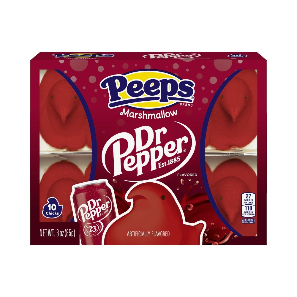 PEEPS Easter Dr Pepper Flavored Marshmallow Chicks, 10 Count 3oz (85g)