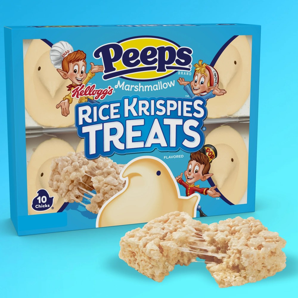 PEEPS Rice Krispies Treat Flavored Marshmallow Easter Chicks 10 Count 3oz (85g)
