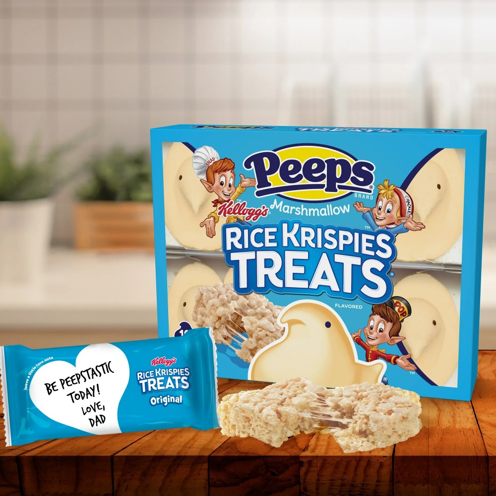 PEEPS Rice Krispies Treat Flavored Marshmallow Easter Chicks 10 Count 3oz (85g)