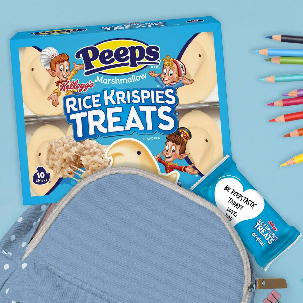 PEEPS Rice Krispies Treat Flavored Marshmallow Easter Chicks 10 Count 3oz (85g)