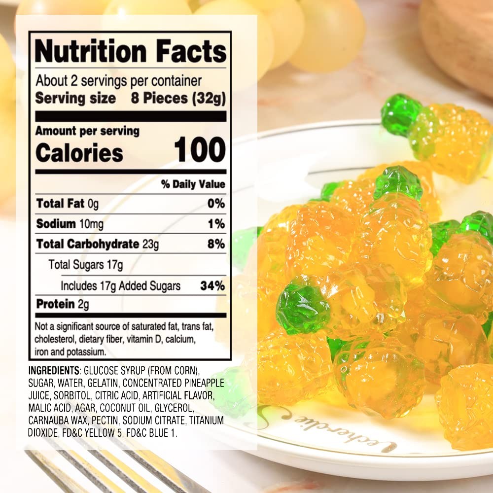 Amos 4D Fruit Gummy Pineapple Burst 6oz (170g)