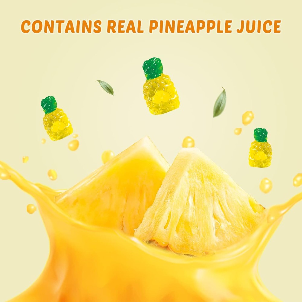 Amos 4D Fruit Gummy Pineapple Burst 6oz (170g)