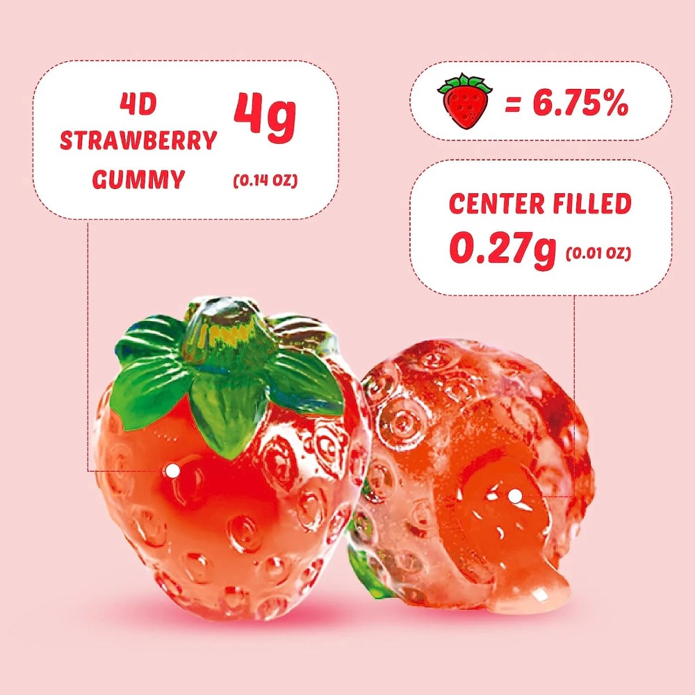 Amos 4D Fruit Gummy Strawberry Burst 6oz (170g)