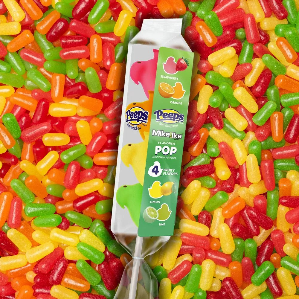 Peeps Easter Mike & Ike Marshmallow Chick Pops 4's 1.38oz (39g)