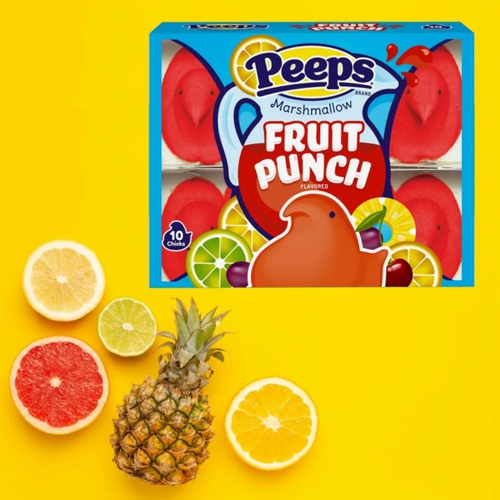 Peeps Easter Chicks Fruit Punch Marshmallow 10 Count 3oz (85g)