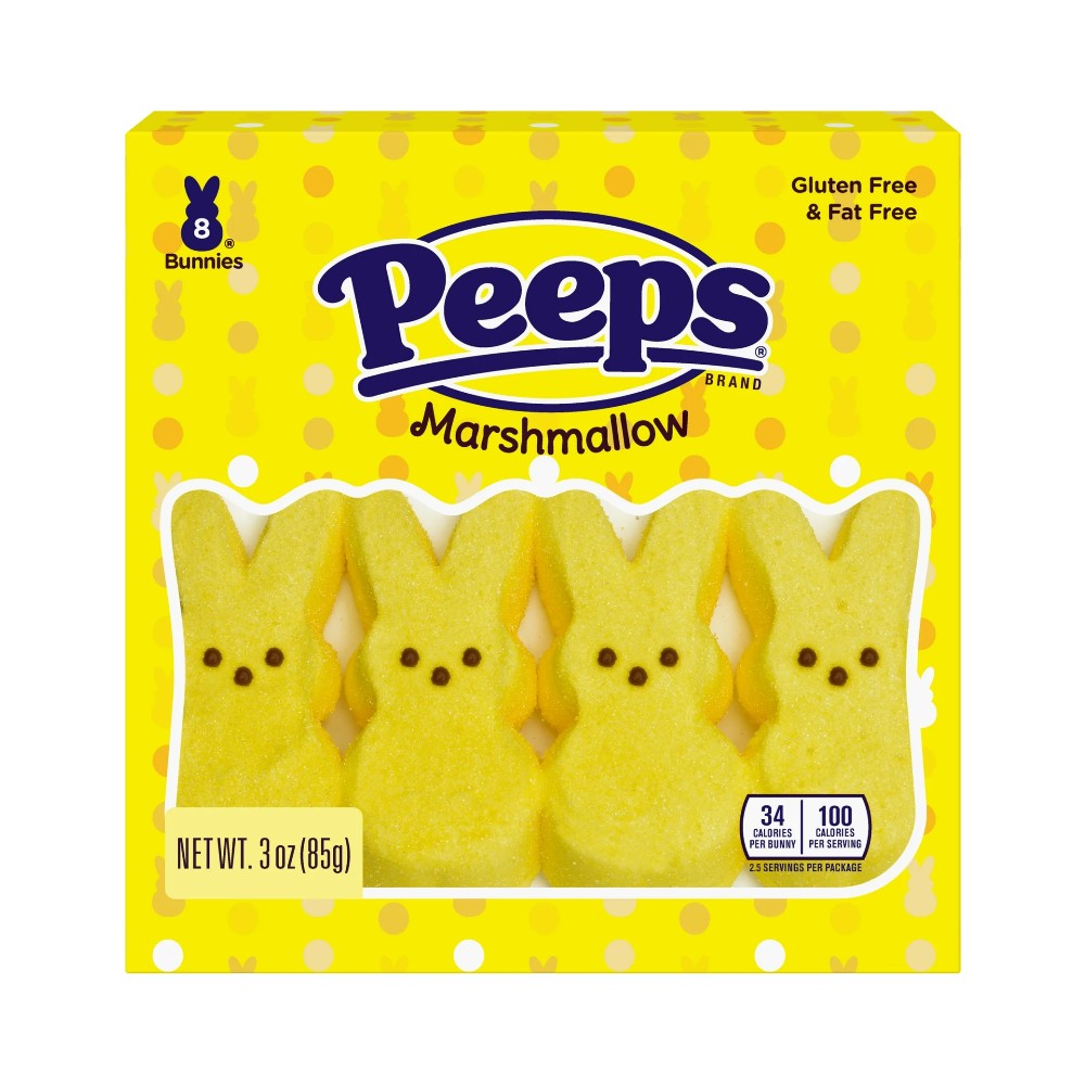 Peeps Easter Yellow Bunnies Marshmallow 8 Count 3oz (85g)