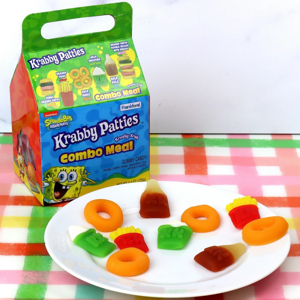 Frankford Krabby Patties Krusty Krab Gummy Candy Combo Meal Take Out Box 4.4oz (125g)