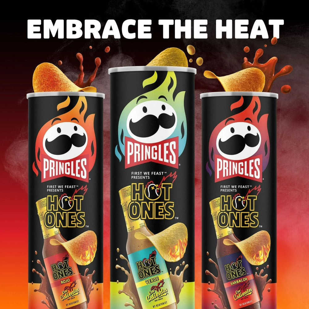 Pringles Hot Ones Los Calientes Barbacoa Potato Crisps Chips 5.5oz (156g)