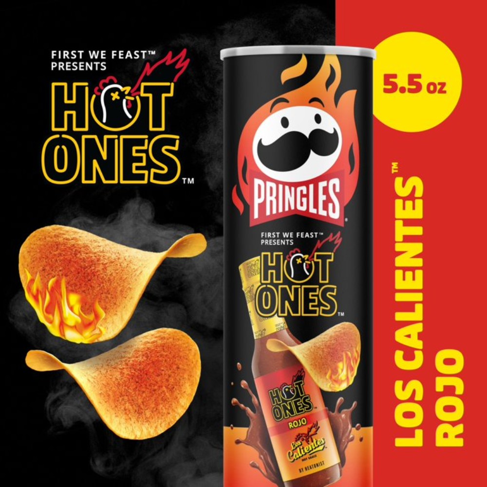Pringles Hot Ones Los Calientes Rojo Potato Crisps Chips 5.5oz (156g)