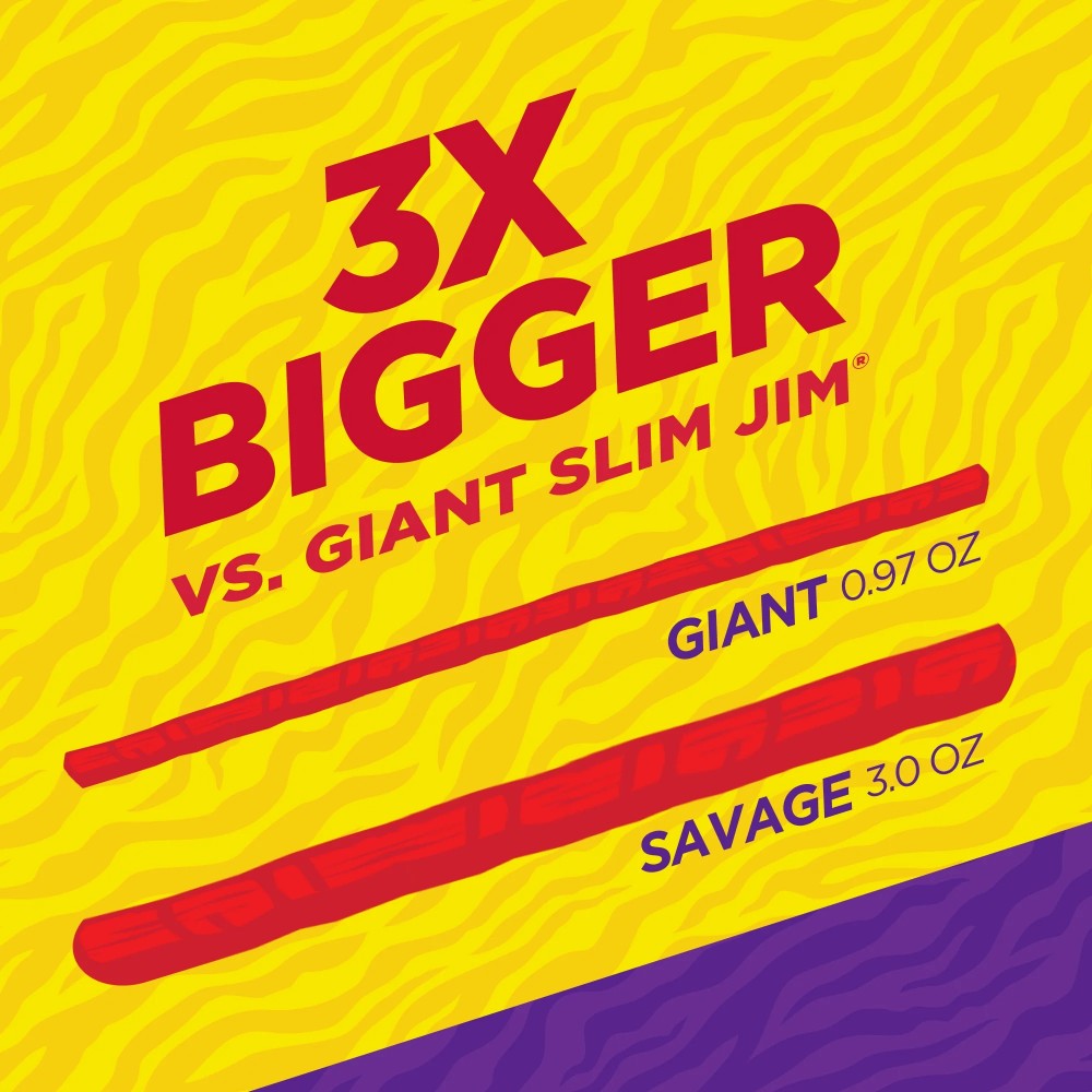 Slim Jim Savage Smoked Meat Sticks Spicy Flavour - 3oz (85g)