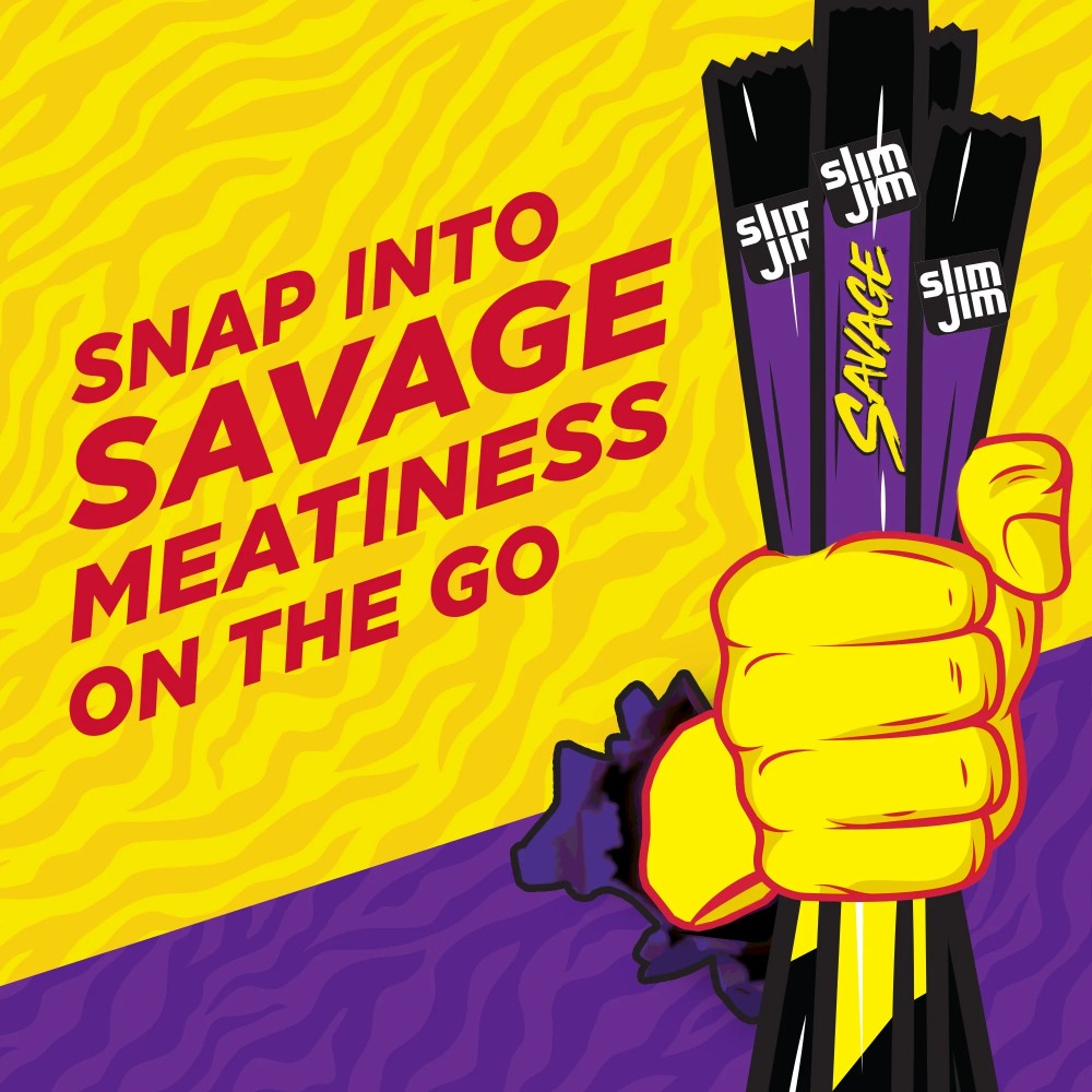 Slim Jim Savage Smoked Meat Sticks Spicy Flavour - 3oz (85g)