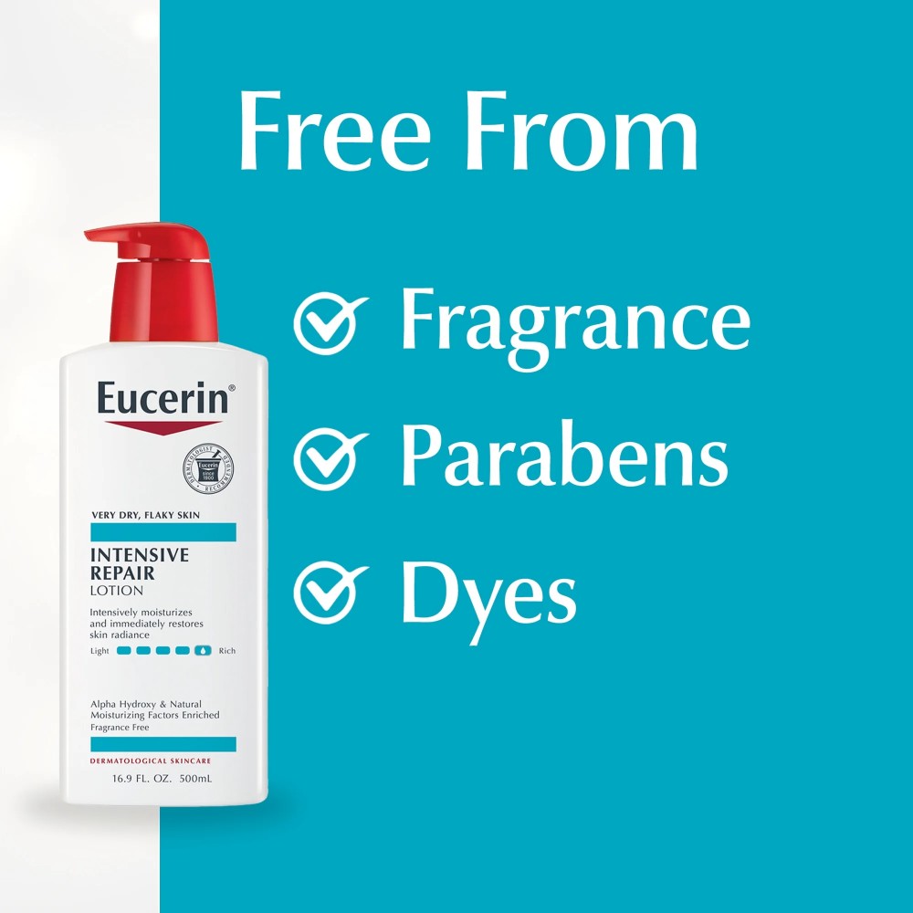 Eucerin Intense Repair Lotion Fragrance Free Body Moisturizer 16.9oz (500ml)