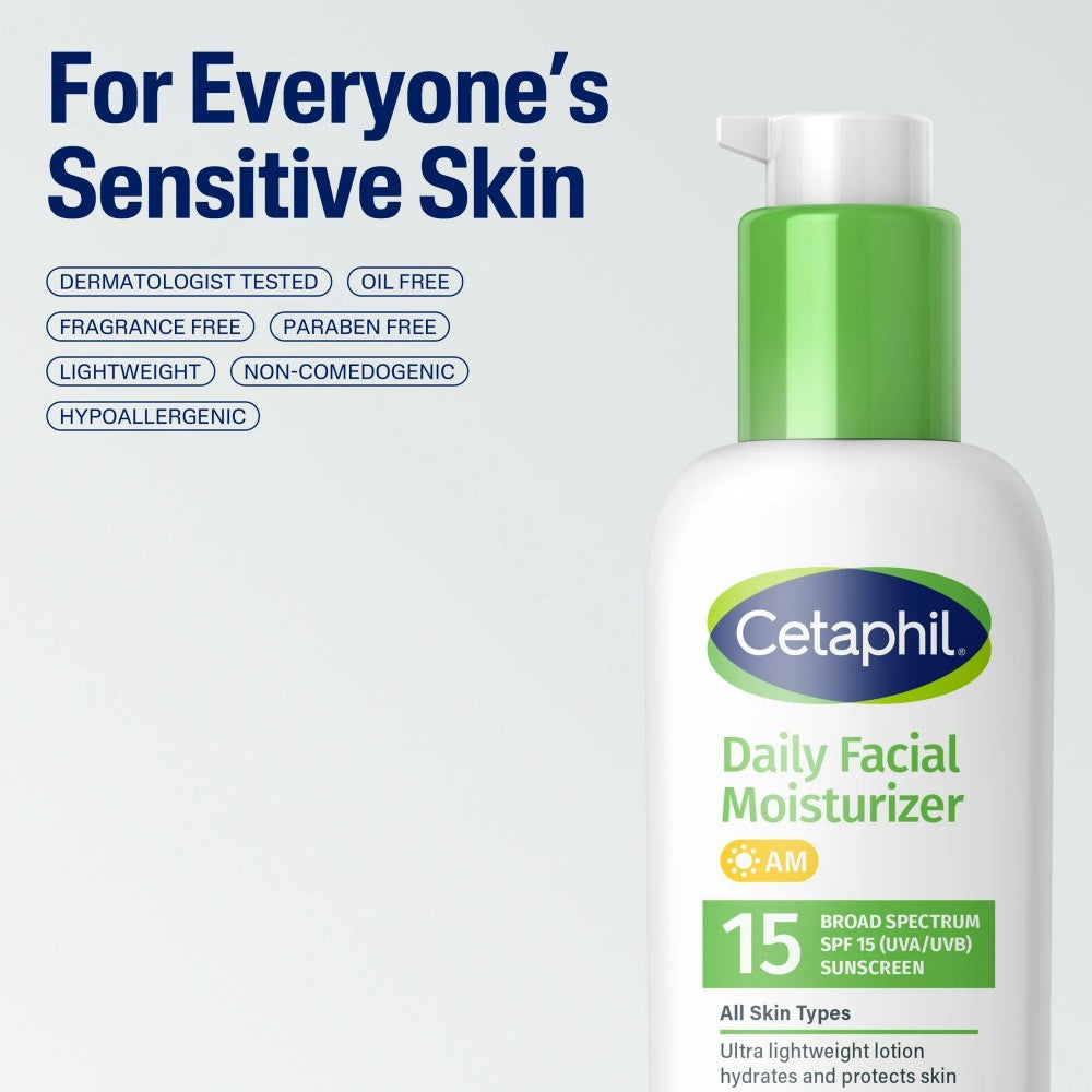 Cetaphil Daily Moisturizer with Sunscreen SPF 15 for Sensitive Skin Care 4oz (118ml)