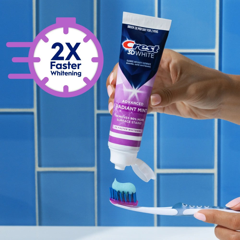 Crest 3D Advanced White Radiant Mint Teeth Whitening Toothpaste 0.85oz (24g)