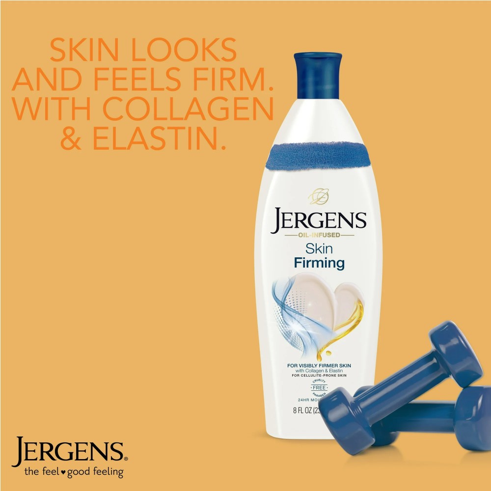 Jergens Moisturizer Skin Firming Body Lotion for Dry Skin with Collagen 16.8oz (496ml)