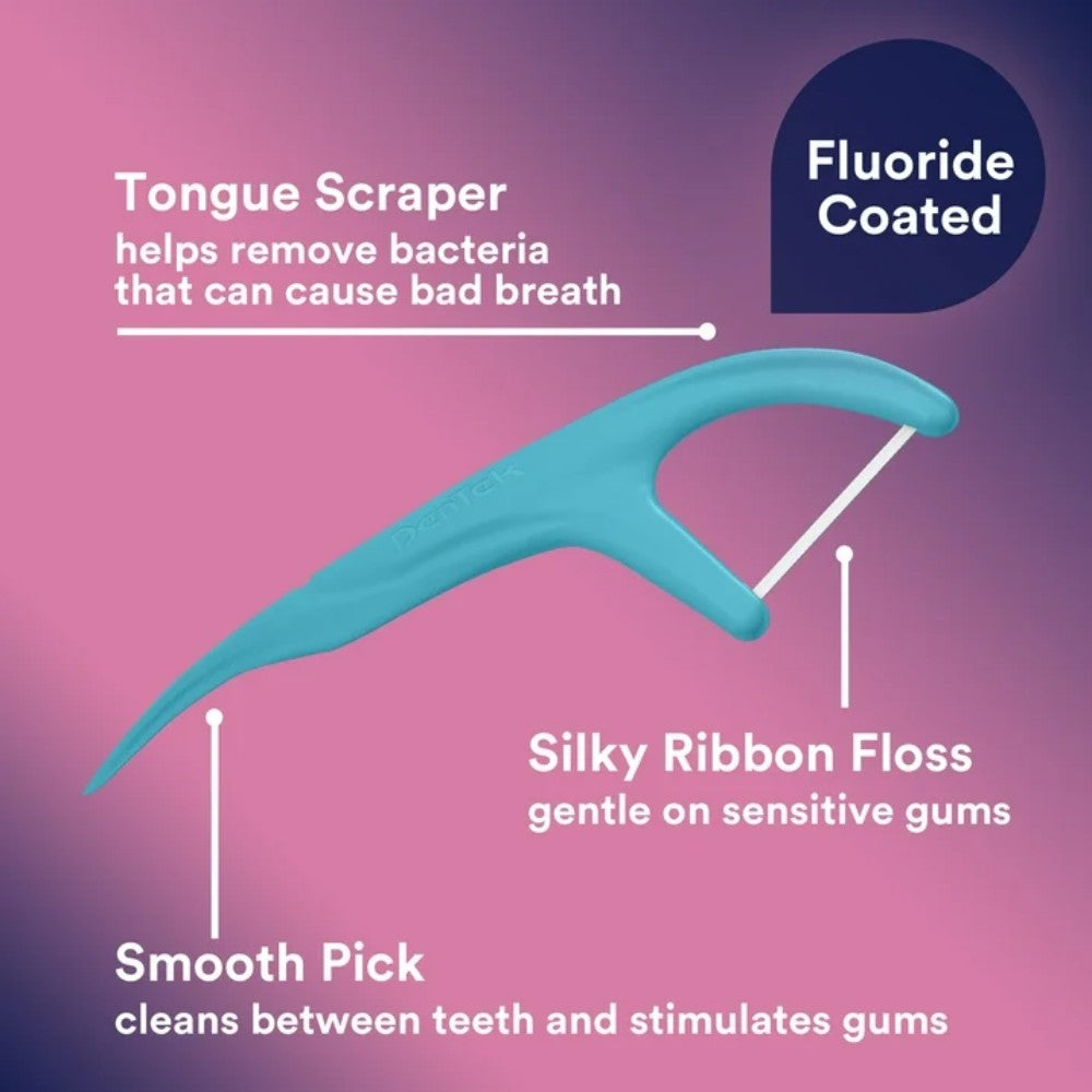 DenTek Comfort Clean Sensitive Gums Floss Picks, Soft & Silky Ribbon, 150 Count