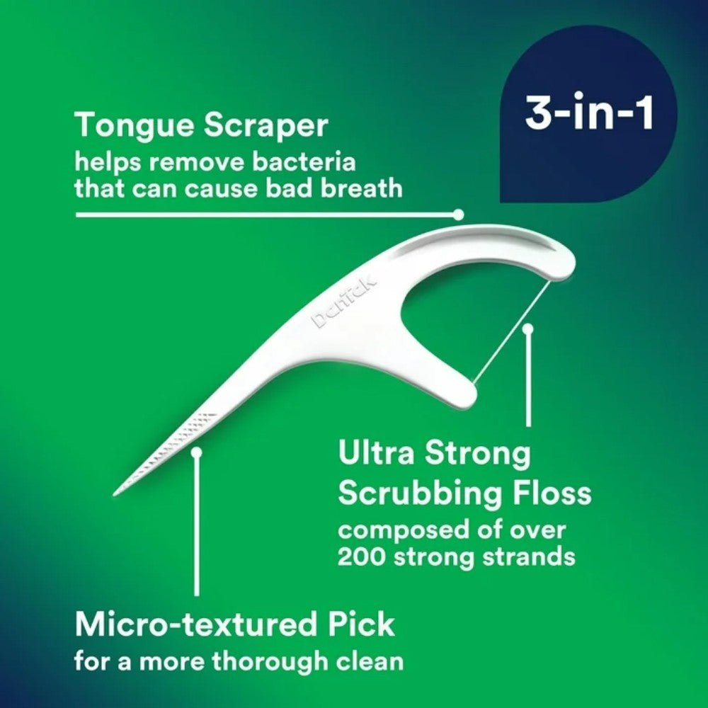 DenTek Advanced Clean Triple Clean Floss Picks Removes Plaque & Bacteria 150 Count