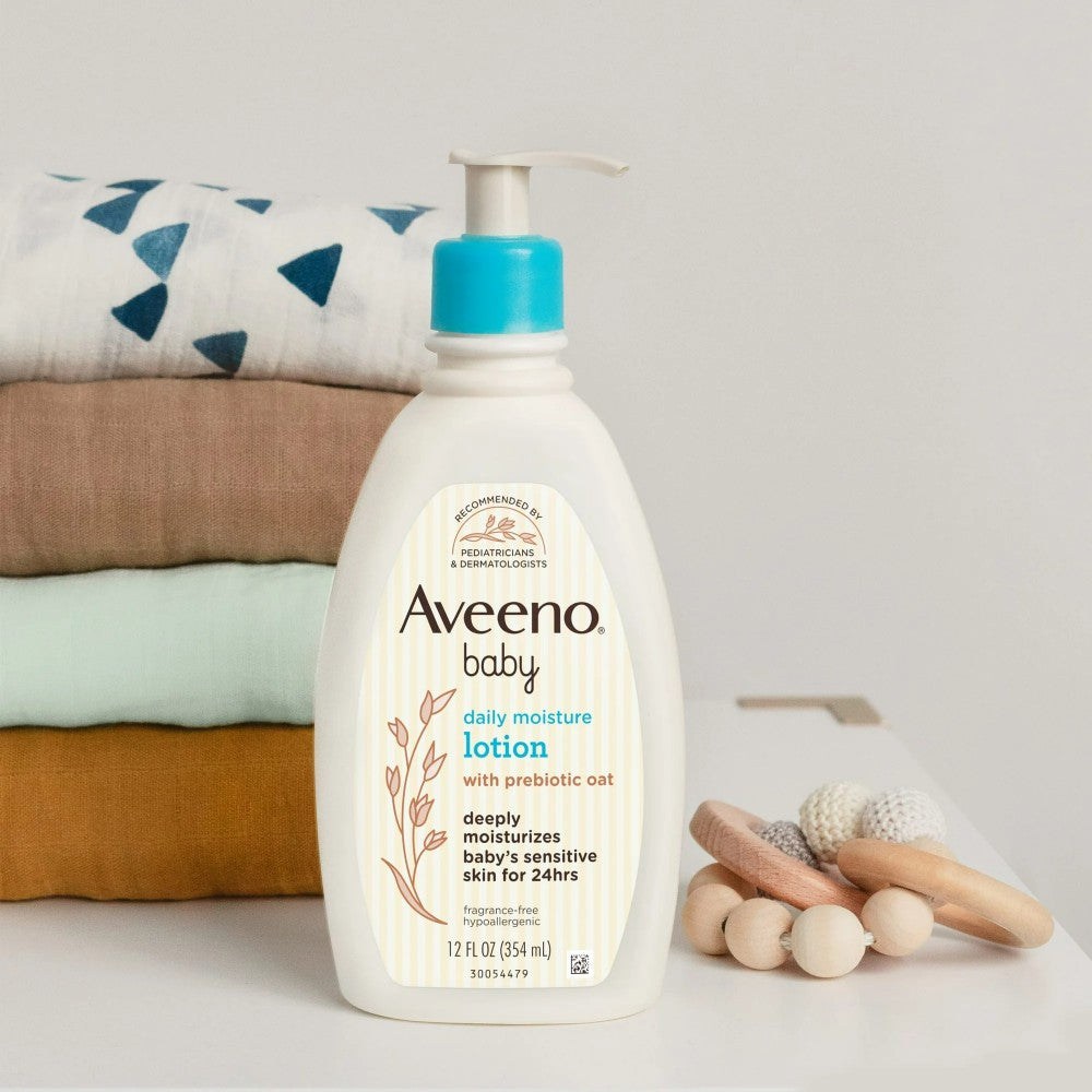 Aveeno Baby Daily Moisture Body Lotion for Sensitive Skin with Natural Colloidal Oatmeal (18oz) 532ml