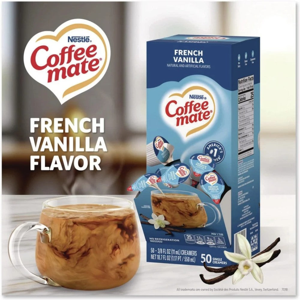 Coffee Mate French Vanilla Single Serve Creamer 0.375oz (11ml) 50s