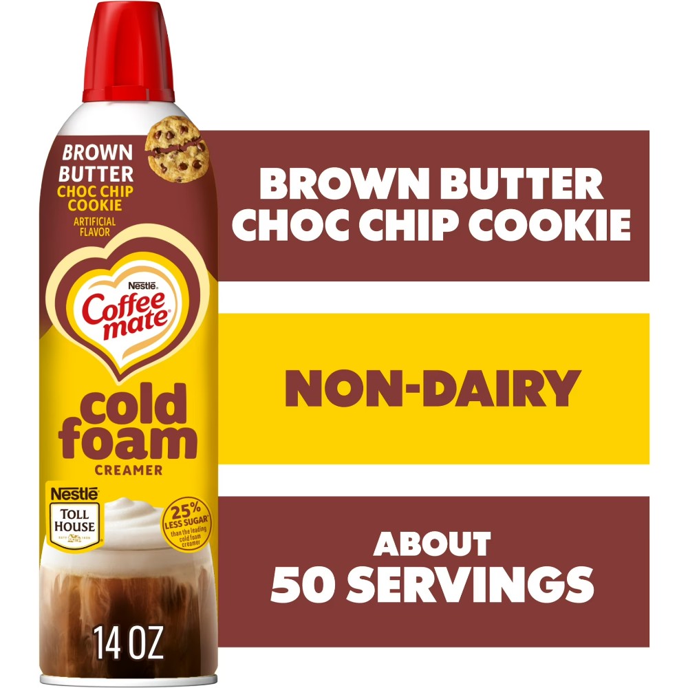 Coffee mate Non Dairy Butter Brown Chocolate Chip Flavoured Cold Foam Coffee Creamer 14oz (414ml)