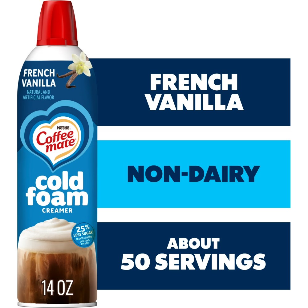 Coffee mate Non Dairy French Vanilla Flavoured Cold Foam Coffee Creamer 14oz (414ml)