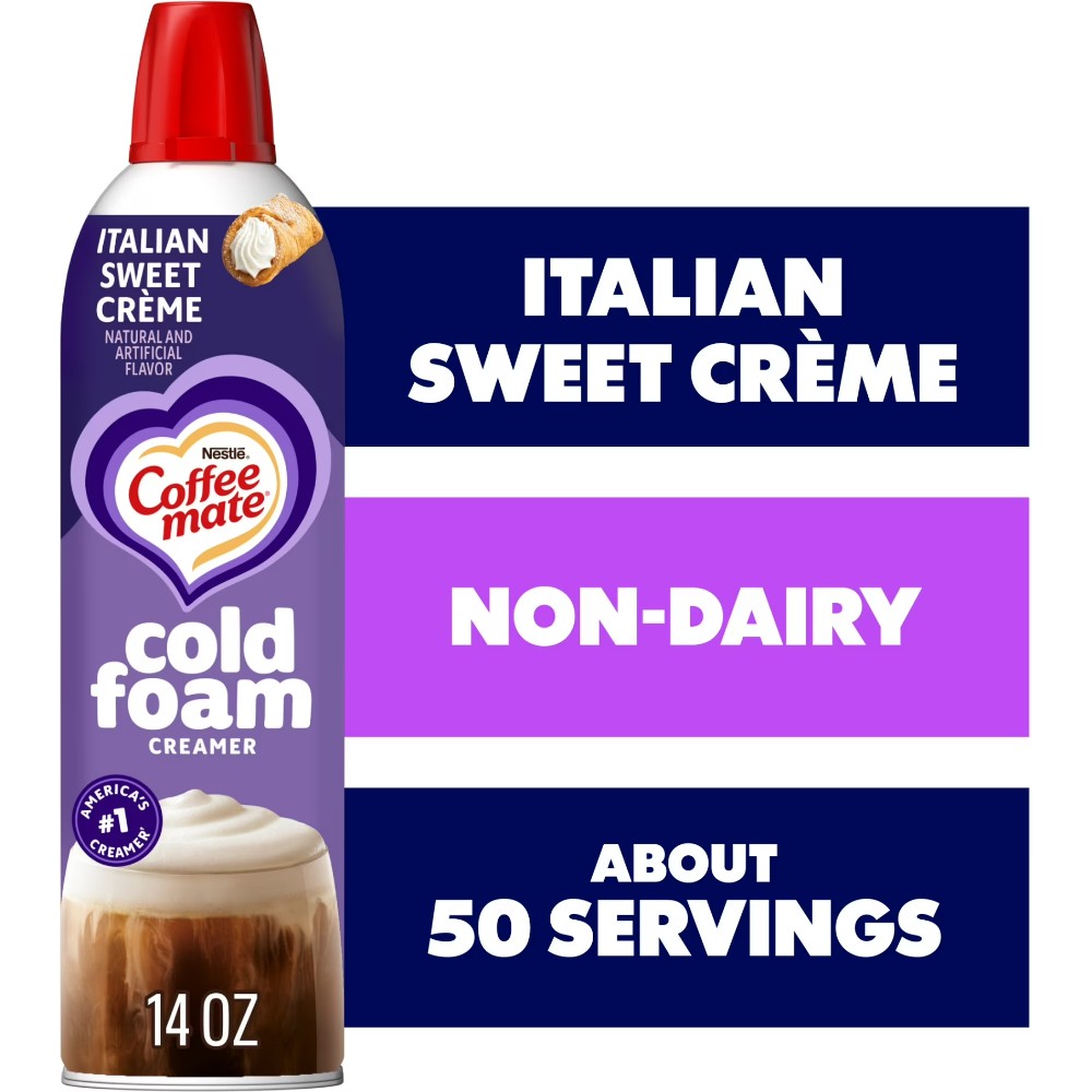 Coffee mate Non Dairy Italian Sweet Creme Flavoured Cold Foam Coffee Creamer 14oz (414ml)