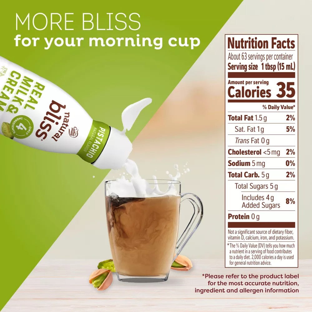 Coffee Mate Natural Bliss Pistachio Flavoured Coffee Creamer 32oz (946ml)