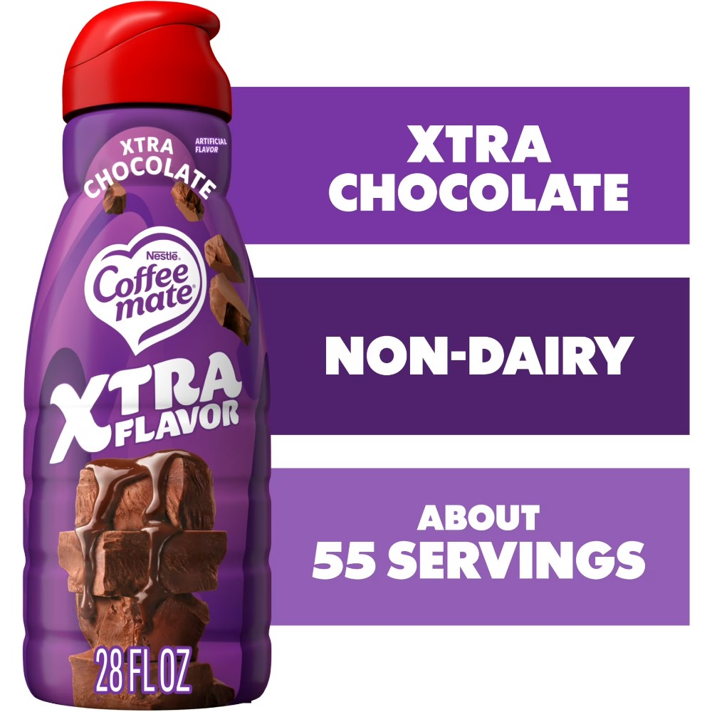 Coffee Mate Xtra Chocolate Flavour Liquid Non-Dairy Coffee Creamer 28oz (828ml)