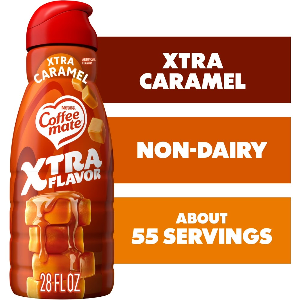 Coffee Mate Xtra Caramel Flavour Liquid Non-Dairy Coffee Creamer 28oz (828ml)