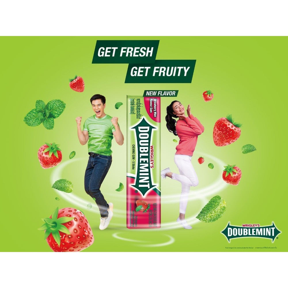 Wrigley's Double mint Strawberry Chewing Gum 5's Case of 20