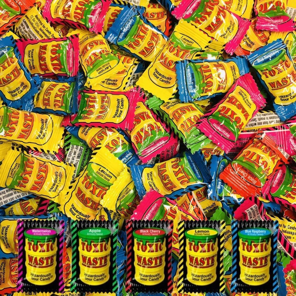 Toxic Waste Sour Hard Candy Assorted Flavors Bulk various Sizes