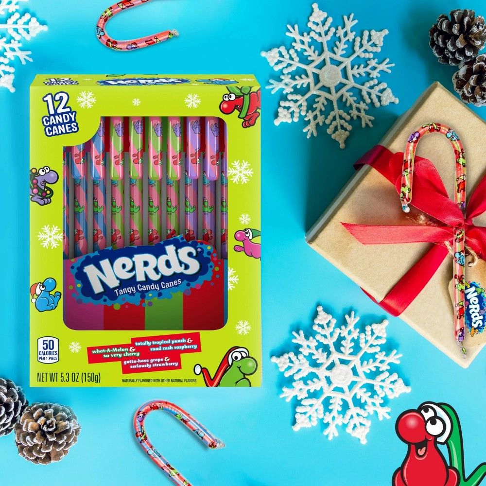 Nerds Holiday Candy Canes Fruit Flavored Christmas Candy 5.3oz (150g)