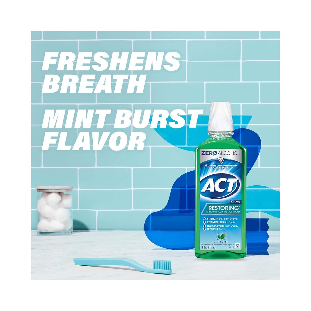 ACT Mouthwash Restoring Mint Burst 18oz (532ml)