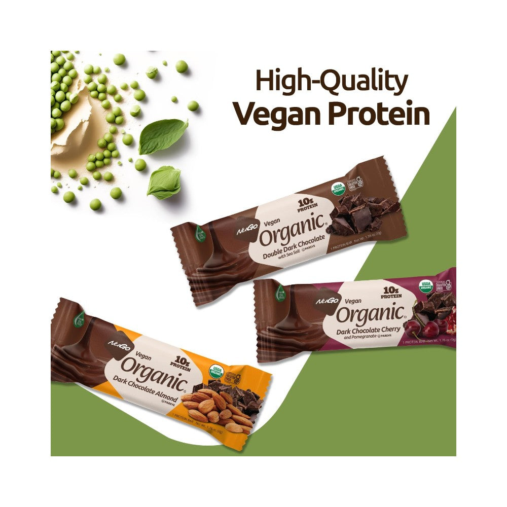 NuGo Organic - Double Dark Chocolate Protein Bar 1.76 oz (50g) - Pack of 12