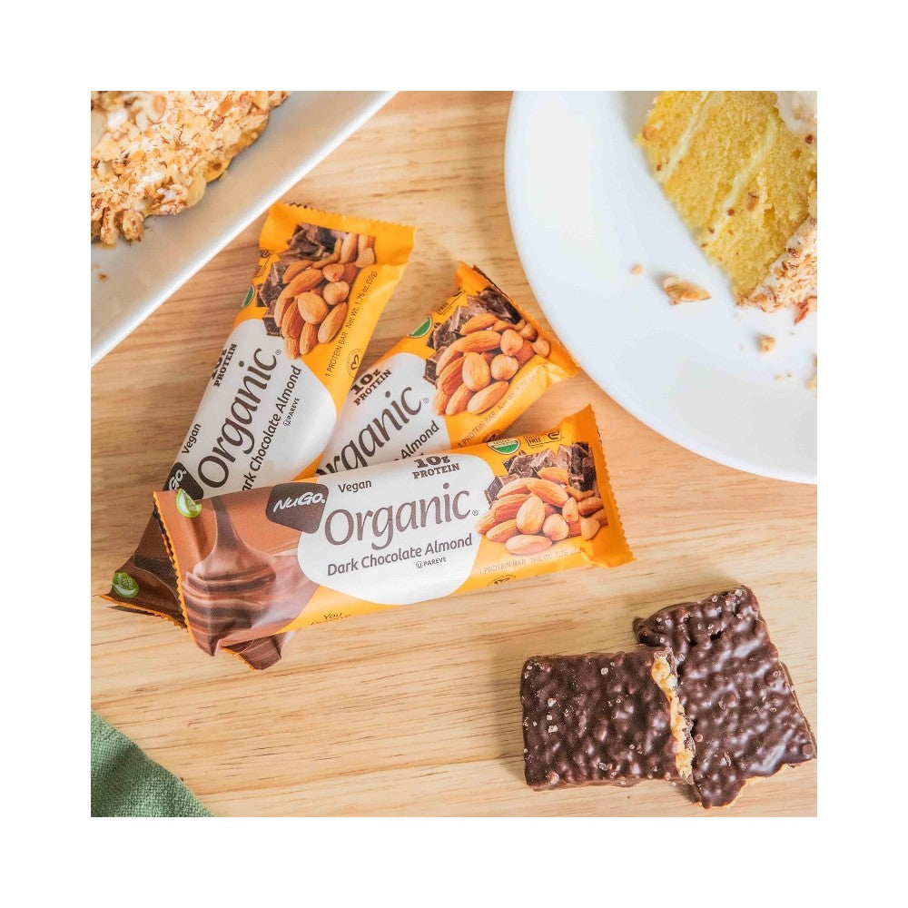 NuGo Organic - Dark Chocolate Almond Protein Bar 1.76 oz (50g) - Pack of 12