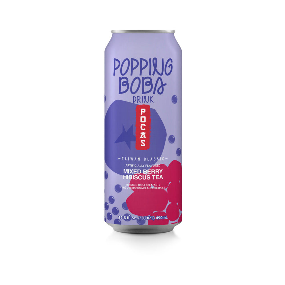 Popping Boba Mixed Berry Hibiscus Tea 16.5oz (490ml)