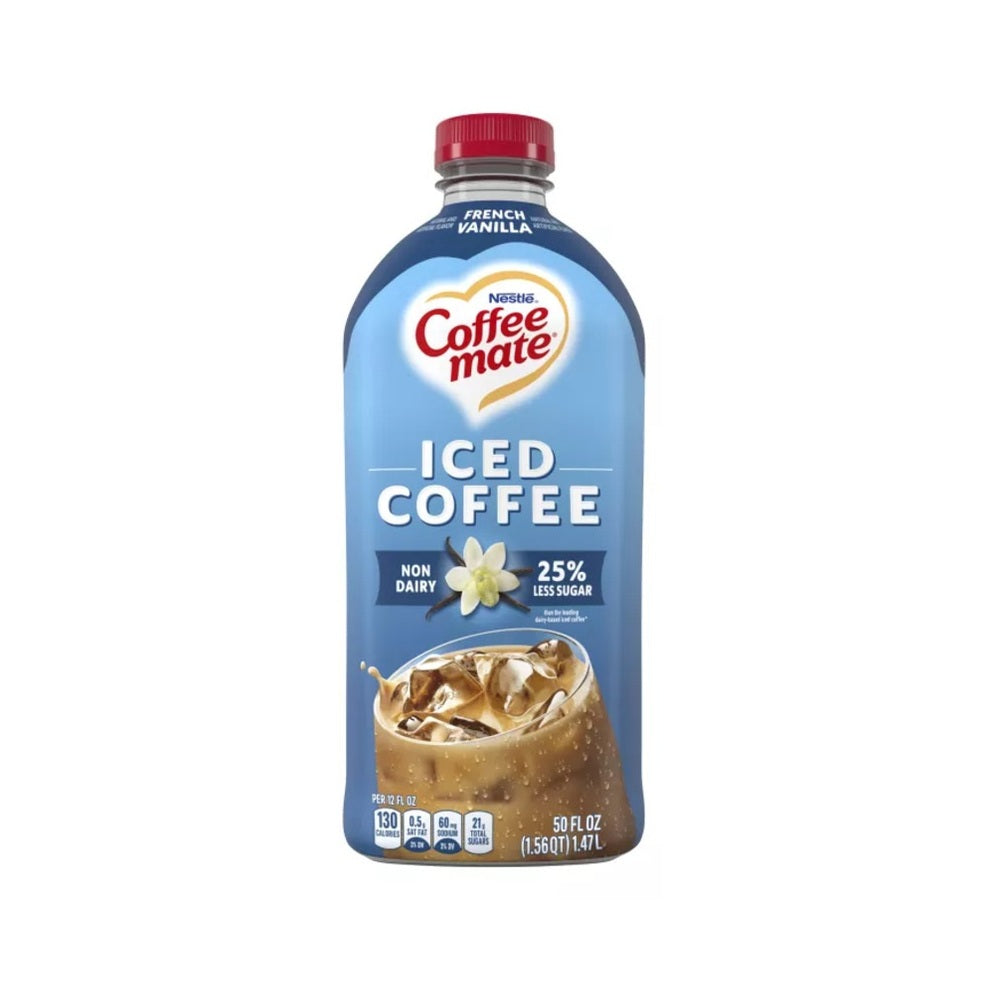 Coffee Mate Iced Coffee French Vanilla Flavored Iced Coffee Non-Dairy Ready to Drink 50oz (1.47L)
