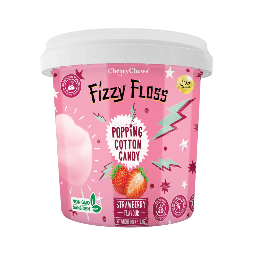 Fizzy Floss Popping Cotton Candy Strawberry Flavour 2.1oz (60g)