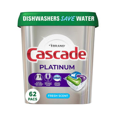 Cascade Platinum Dishwasher Pods Fresh Scent 62's