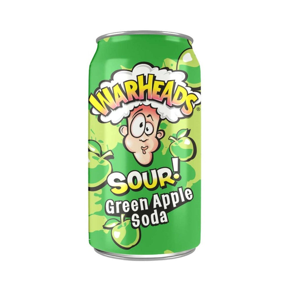 Warheads Green Apple Sour Soda 12oz (355ml)
