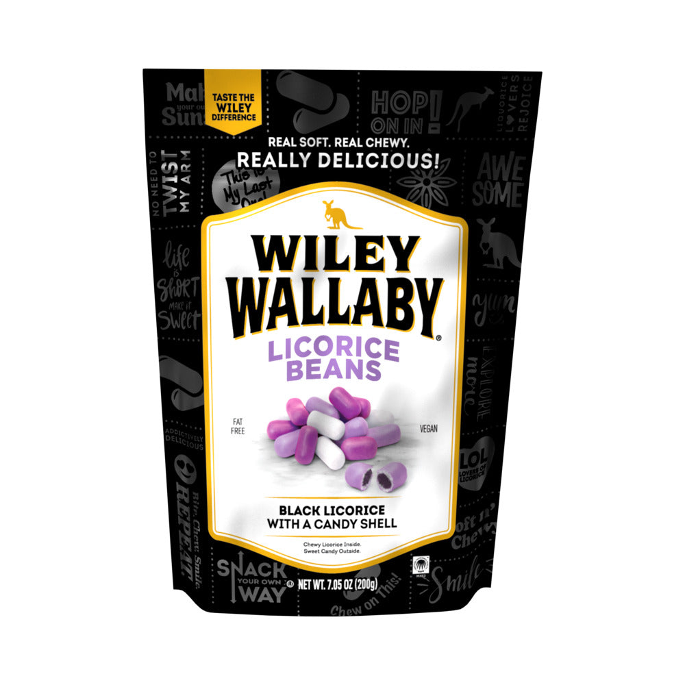 Wiley Wallaby Black Licorice Beans 7.05oz (200g)