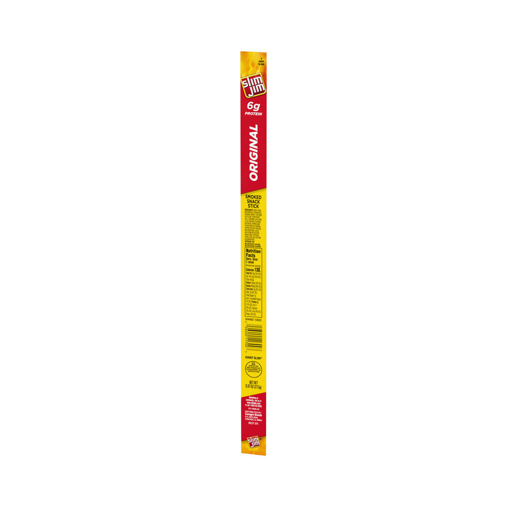 Slim Jim Original Giant Smoked Snack Stick Keto Friendly Smoked Meat Stick .97oz (27g)
