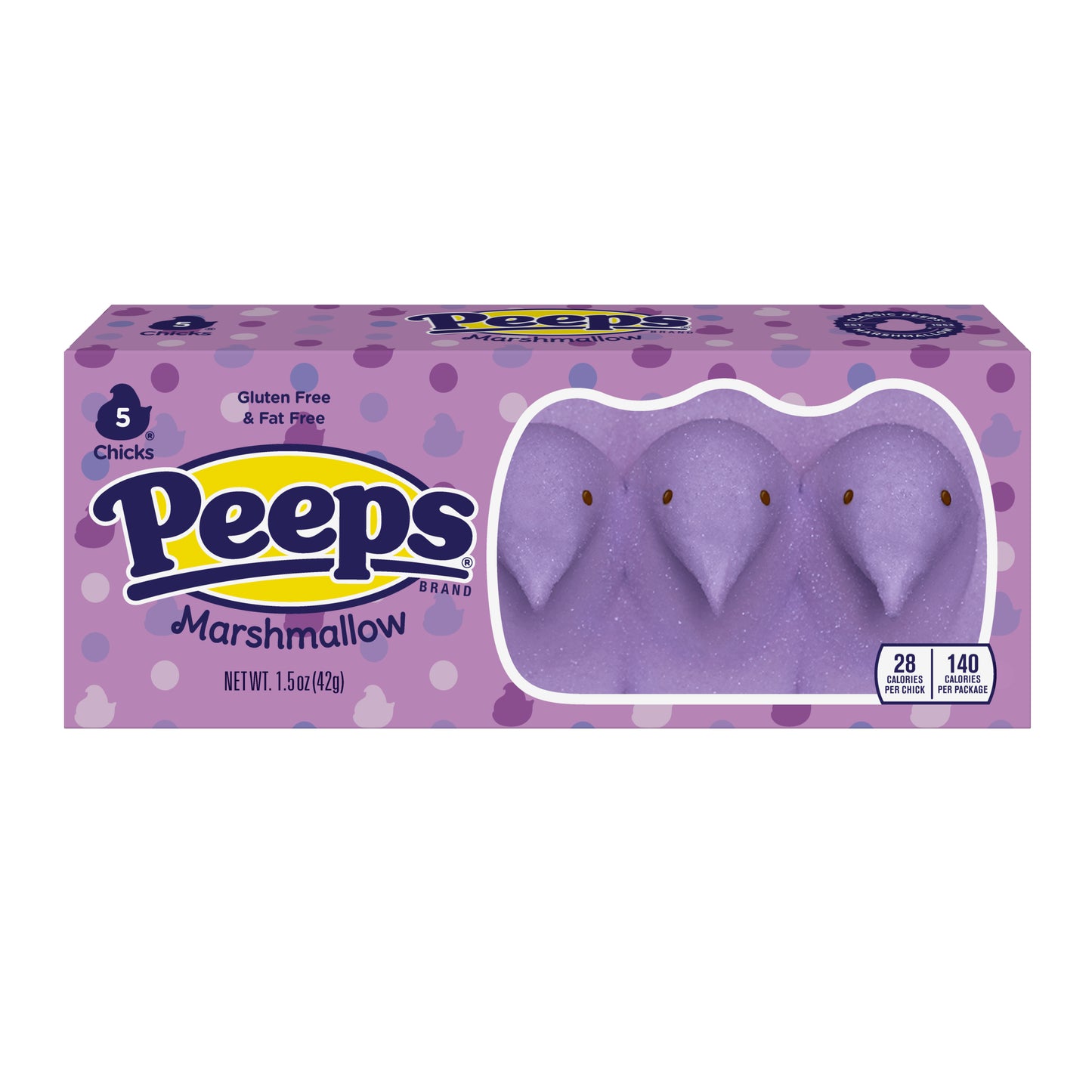Peeps Easter Lavender Chicks Marshmallow 1.5oz (43g) 5ct