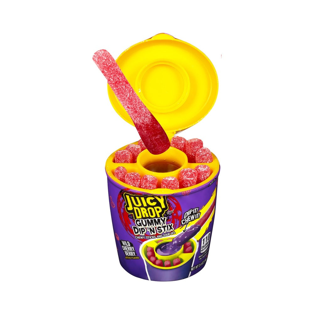 Topps Juicy Drop Gummy Dip 'N Stick Wild Cherry Berry 3.4oz (96g)