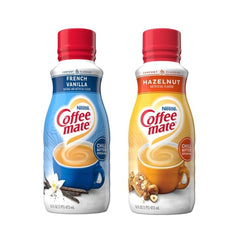 Coffee-Mate Flavour Variety Pack - Americas Number 1 Coffee Creamer - French Vanilla & Hazelnut Liquid Coffee Creamer 16oz (473ml)